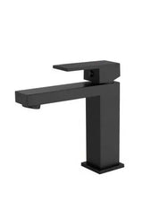 Grifo de lavabo monomando cuadrado de agua fría en negro mate Muga de Valaz