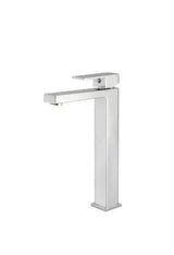 Grifo de lavabo alto monomando cuadrado de agua fría en cromado Muga de Valaz