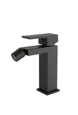 Grifo de bidé con apertura en agua fría monomando de estructura cuadrada en negro mate Muga de Valaz