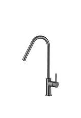 Grifo de cocina monomando alto con 2 latiguillos en gun metal Misuri de Valaz