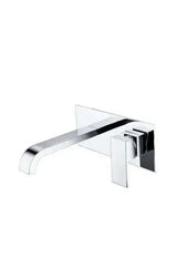 Grifo de lavabo empotrado monomando de caño curvo en latón cromado Niagara de Valaz