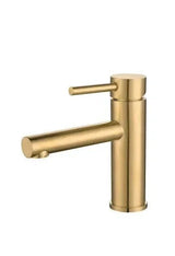 Grifo de lavabo monomando con caño recto en latón dorado cepillado Palancia de Valaz