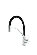 Grifo de cocina flexible monomando con caño giratorio en cromado Pas de Valaz