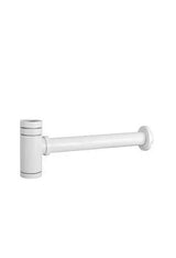 Round brass and zamak basin siphon 12x36 cm white Valaz