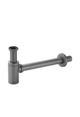 Round washbasin siphon made of brass and zamak 12x36 cm lead gray Valaz