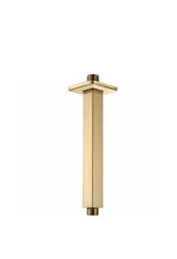 Brazo soporte para rociador de techo cuadrado de 2x20 cm en dorado cepillado de Valaz