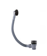 Válvula de desagüe con rebosadero para bañera y sistema Click Clack en negro mate Complementos Tres