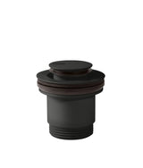 Válvula de desagüe para lavabo con acabado negro mate y opción siempre abierto Click Clack Simple Rapid Tres