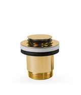 Válvula de desagüe para lavabo con acabado oro de latón Click Clack Simple Rapid Tres