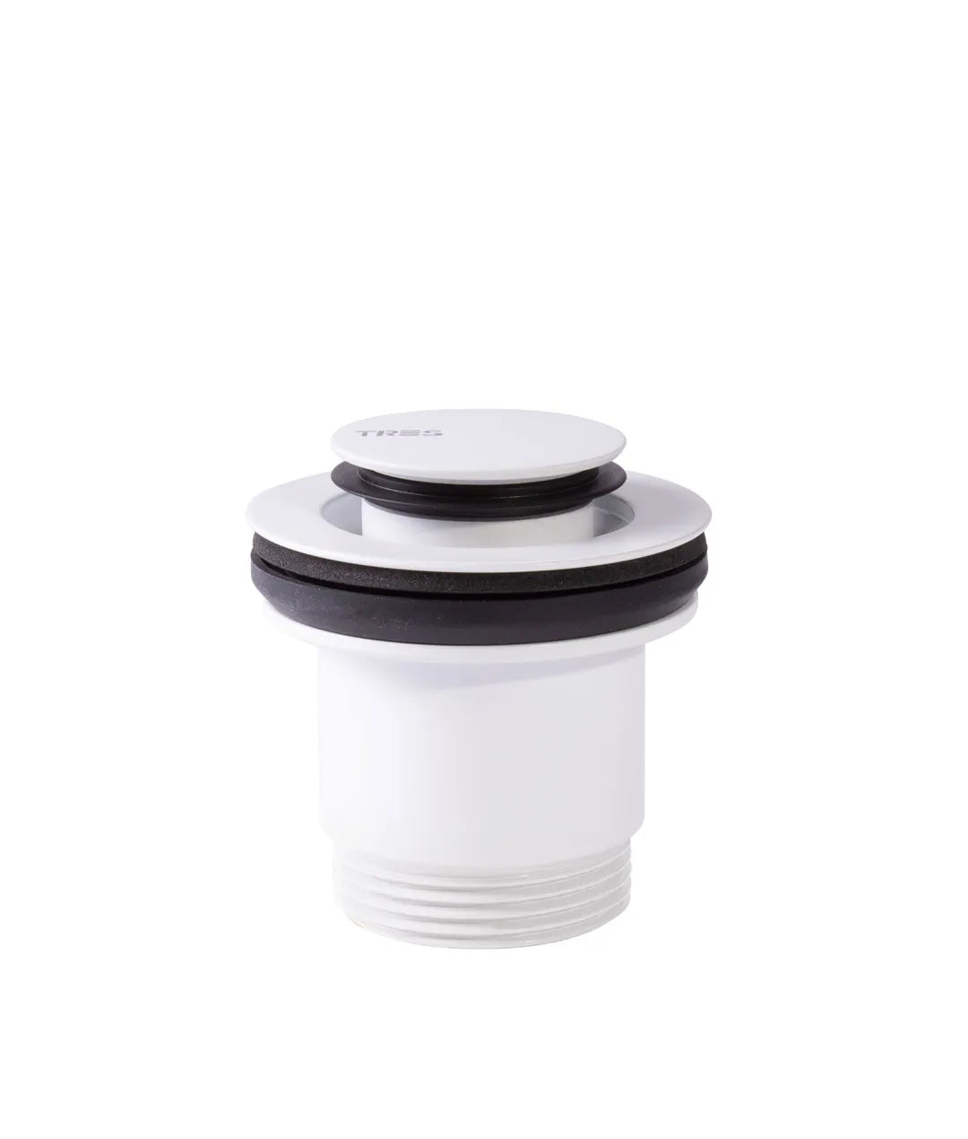 Válvula de desagüe para lavabo con apertura permanente acabado blanco mate Click Clack Simple Rapid Tres 0