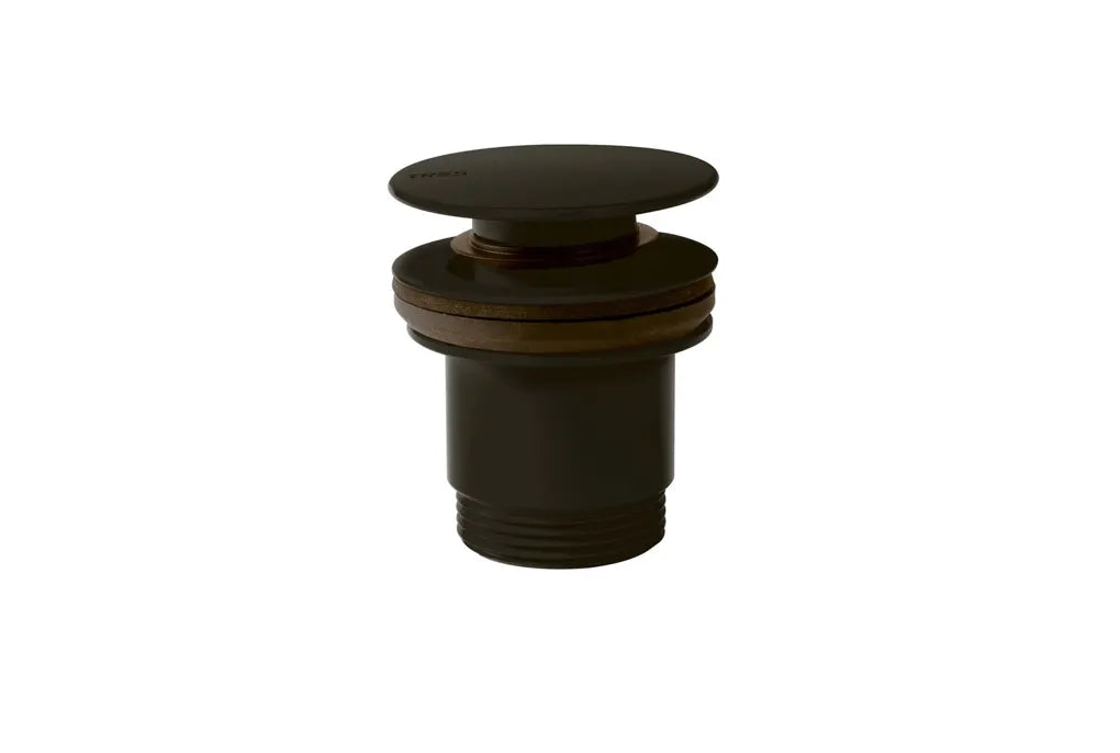 Válvula de desagüe para lavabo con o sin rebosadero acabado negro bronce Click Clack Simple Rapid Tres 0