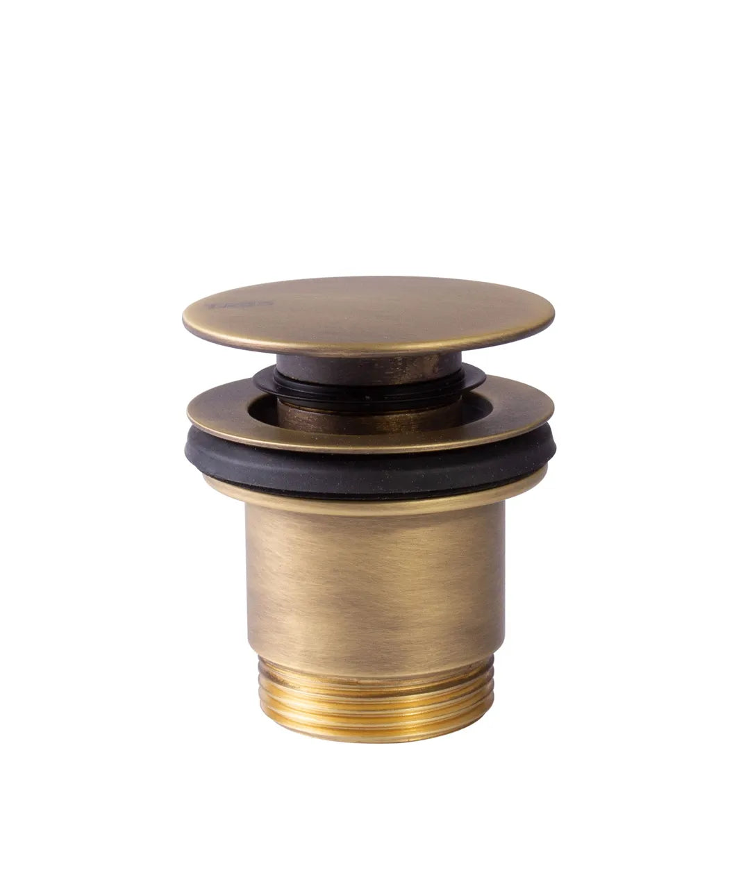Válvula de desagüe para lavabo con o sin rebosadero en latón viejo mate Click Clack Simple Rapid Tres 0