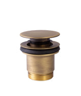 Válvula de desagüe para lavabo con o sin rebosadero en latón viejo mate Click Clack Simple Rapid Tres