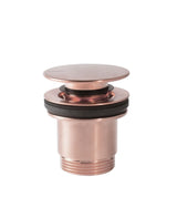 Válvula de desagüe para lavabo con rebosadero opcional acabado oro rosa mate 24K Click Clack Simple Rapid Tres