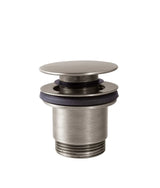 Válvula de desagüe para lavabo de acabado acero con o sin rebosadero Click Clack Simple Rapid Tres