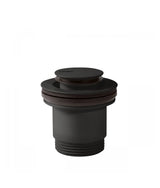 Válvula de desagüe para lavabo de latón con sistema click clack y acabado negro mate TRES