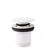Válvula de desagüe para lavabo en latón con acabado blanco mate y sistema click clack TRES