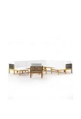VIDAXL 3057894 Conjunto de muebles exteriores con un diseño moderno para jardín en color crema y marrón de vidaXL