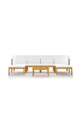 VIDAXL 3057897 Conjunto de muebles de madera de acacia para exterior de 7 piezas con cojines de vidaXL