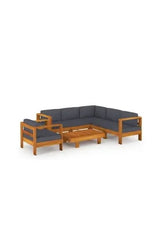 VIDAXL 3057955 Set para jardines y terrazas de 7 piezas fabricadas en madera maciza color gris oscuro de vidaXL