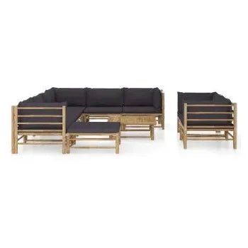 vidaxl_3058222_set_de_muebles_para_el_jardín_de_10_piezas_fabricados_en_bambú_con_cojines_de_color_gris_oscuro_1