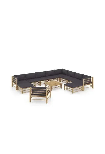 vidaxl_3058226_set_de_muebles_para_el_jardín_de_12_piezas_fabricados_en_bambú_con_cojines_de_color_gris_oscuro_0