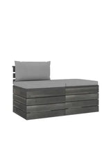 VIDAXL 3061672 Set de muebles para jardín de palets de madera maciza de pino y tela gris de vidaXL