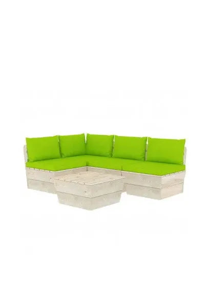 vidaxl_3063491_juego_de_muebles_de_jardín_de_palets_hecho_de_madera_de_abeto_impregnada_color_blanco_y_verde_brillante_5_piezas_0