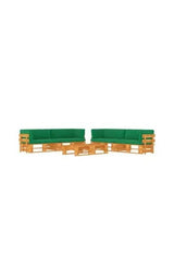 VIDAXL 3067026 Juego de muebles de palets de 6 piezas fabricados en madera de pino en color marrón miel y verde de vidaXL