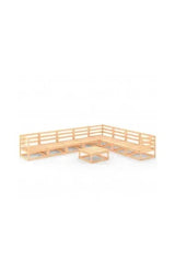 VIDAXL 3075839 Conjunto de muebles para el exterior de color marrón fabricado en madera maciza de pino de vidaXL