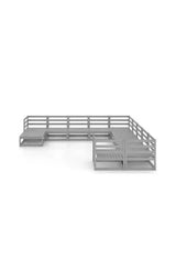 VIDAXL 3076046 conjunto de mobiliário de exterior em pinho 11 pcs. cinzento sem almofadas vida xl