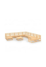 VIDAXL 3076049 Conjunto de sofás con mesita en madera de pino para jardín de palets de 12 piezas natural de vidaXL