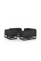 VIDAXL 3076343 Conjunto de muebles para jardín con un diseño moderno en color gris antracita y negro de vidaXL