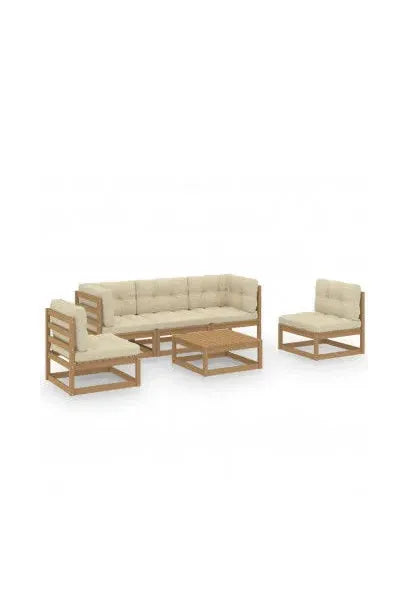 vidaxl_3076447_conjunto_de_jardín_de_6_piezas_de_mesa_con_sofás_de_pino_marrón_miel_y_cojines_crema_0