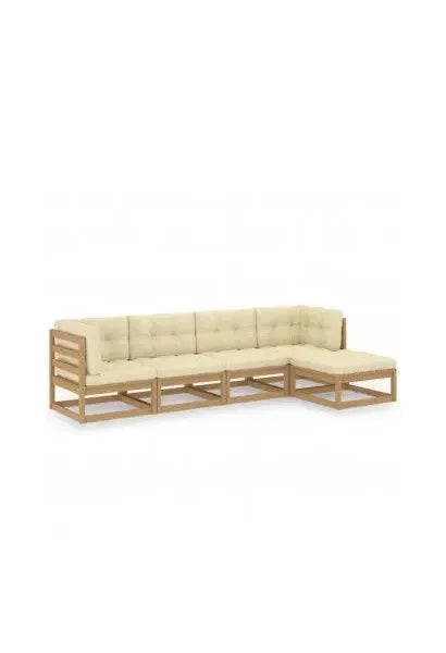 vidaxl_3076587_juego_de_muebles_para_exteriores_hecho_de_madera_maciza_de_pino_y_tela_color_marrón_miel_y_crema_5_piezas_0