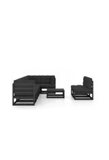 VIDAXL 3076673 Set para jardines exteriores de 9 piezas fabricados en pino de color negro de vidaXL
