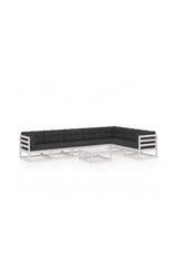 VIDAXL 3076800 Set de muebles de jardín de 8 piezas en madera de pino blanco con cojines de color antracita de vidaXL