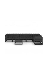 VIDAXL 3076803 Conjunto de muebles de jardín de madera 8 piezas en color gris antracita de vidaXL