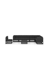 VIDAXL 3076833 Juego de muebles exteriores para el jardín con 9 piezas de pino color negro de vidaXL
