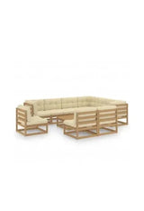 VIDAXL 3076842 Conjunto de muebles para el jardín fabricado en madera de pino con cojines crema de vidaXL