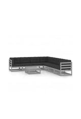 VIDAXL 3076881 Conjunto muebles para el jardín fabricado en madera maciza en color gris antracita de vidaXL