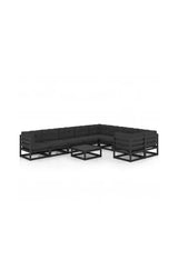 VIDAXL 3077043 conjunto de mobiliário de jardim exterior em madeira de pinho com almofadas vida xl