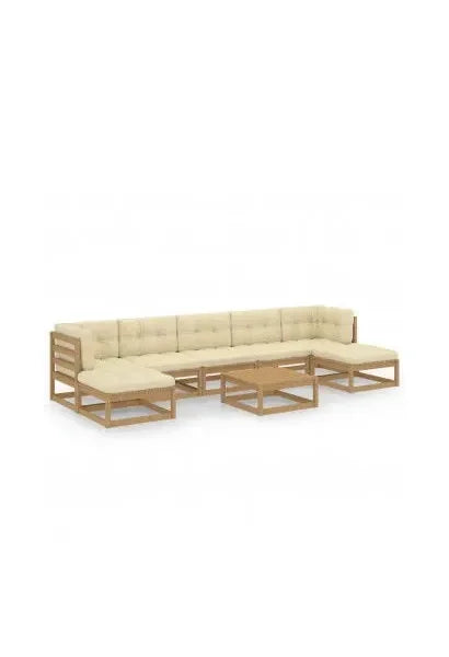 vidaxl_3077132_conjunto_de_sofás_madera_de_pino_para_jardín_de_8_piezas_en_marrón_miel_y_blanco_crema_0