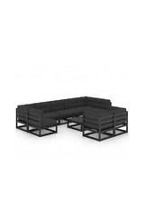 VIDAXL 3077263 Conjunto de mobiliário de jardim em madeira com almofadas em cinzento antracite vida xl