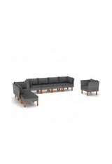 VIDAXL 3082086 Conjunto de muebles fabricados en madera con cojines de color gris antracita para el jardín de vidaXL
