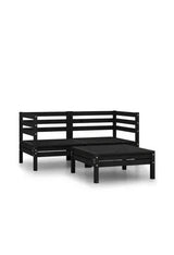 VIDAXL 3082396 2 sofás de esquina con mesa de jardín fabricados en madera maciza de pino de color negro de vidaXL