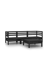 VIDAXL 3082471 Juego de muebles de jardín de 4 piezas fabricadas en madera de pino en color negro de vidaXL