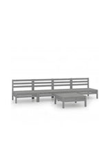 VIDAXL 3082489 Conjunto de muebles para jardín de madera maciza de pino con un acabado en color gris de vidaXL