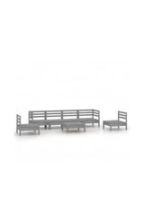VIDAXL 3082549 Juego de sillones y mesa para jardín de 6 plazas madera de pino maciza gris de vidaXL