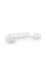 VIDAXL 3082573 Conjunto mobiliario de 8 sofás para jardín fabricados en madera maciza de pino con acabado en color blanco de vidaXL